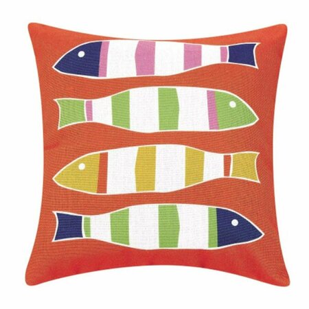 PUESTA EN ESCENA 20 x 20 in. Picketfish Orange Digital Printed Polyester Filler Pillow PU3121483